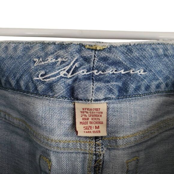 Vintage Havana Distressed Frayed Hem Denim‎ Mini Skirt Blue Medium - Picture 3 of 12